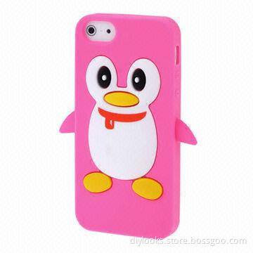 Cartoon Penguin Shape Silicone Case for iPhone 5